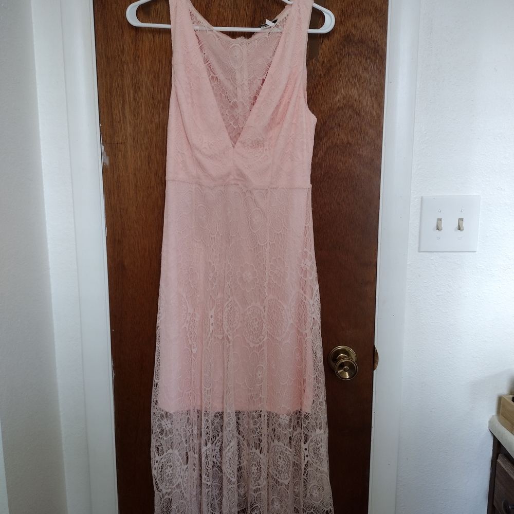 Nikibiki Peach/Pink V-Neck High Low Sundress